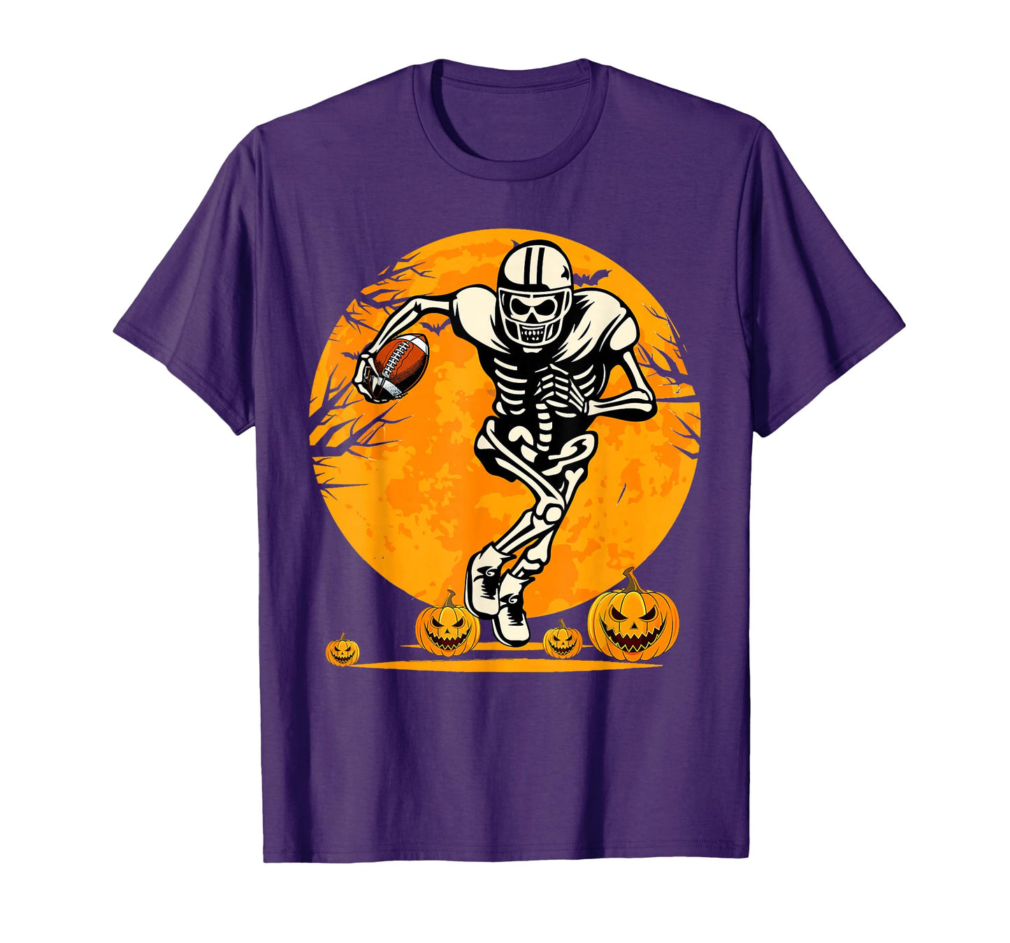 Funny American Football Skeleton Player Halloween Mens Boys T-Shirt
