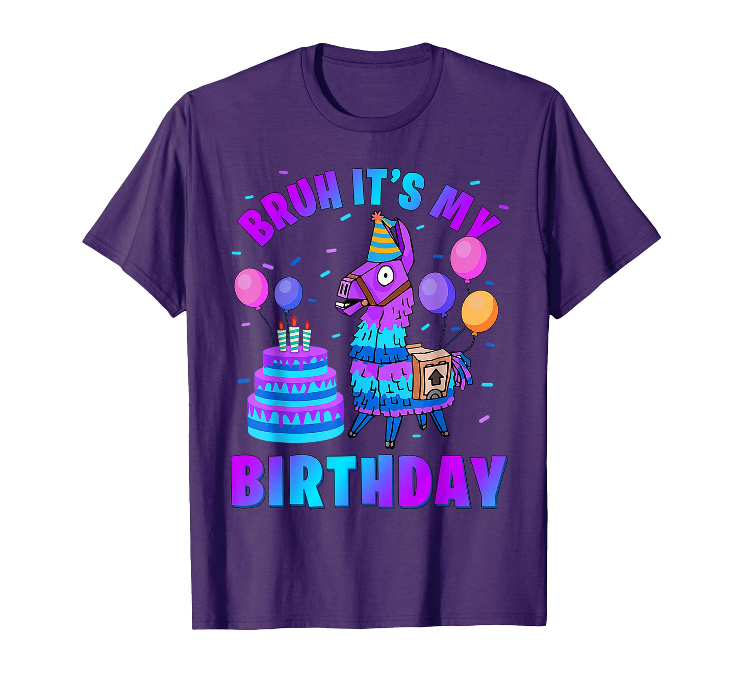 Bruh Its My Birthday Llama Pinata Boy Girl Family Bday Party T-Shirt