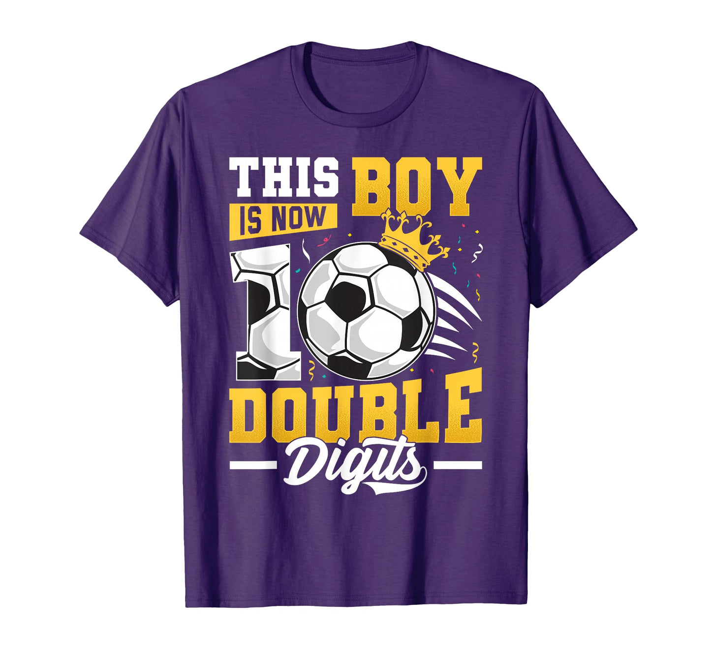 This Boy Double Digits Soccer 10 Year Old Boy Birthday T-Shirt