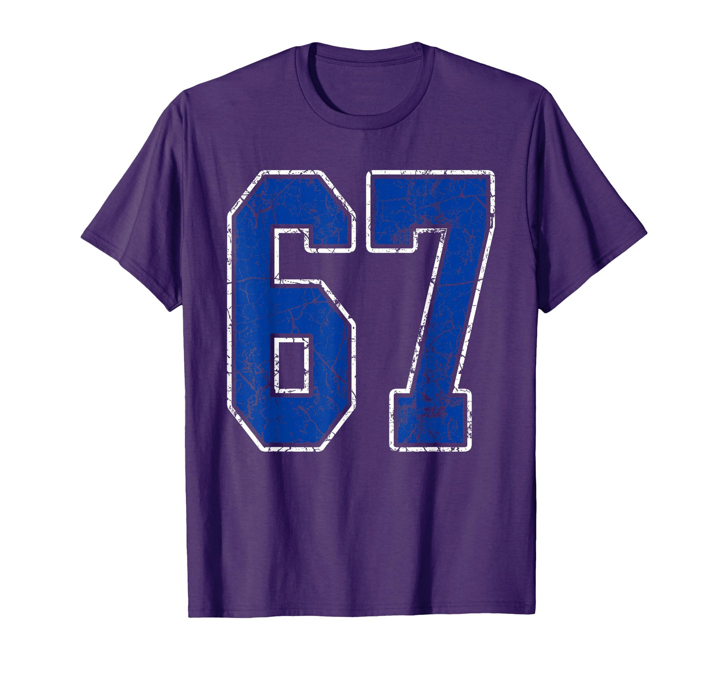 Royal Blue and White Number 67 Jersey Player Uniform #67 Fan T-Shirt