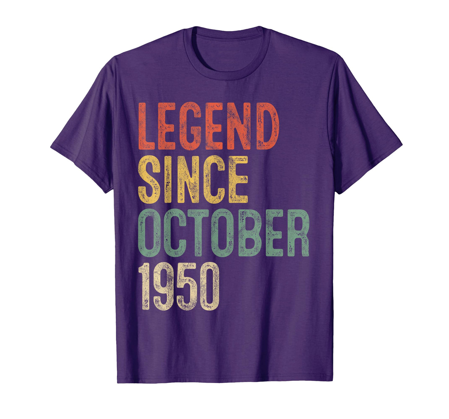 Legend October 1950 75th Birthday Men Women 75 Year Old T-Shirt
