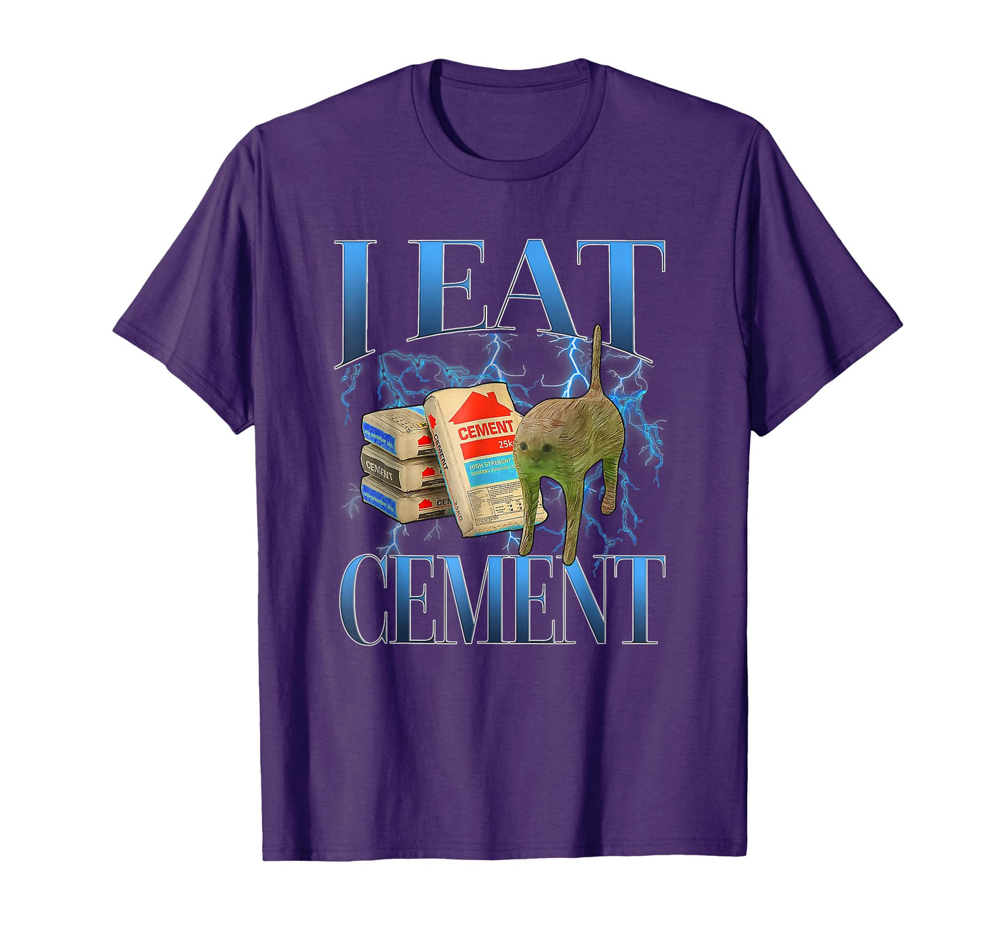 I Eat Cement Cursed Cat Funny Oddly Specific Meme T-Shirt