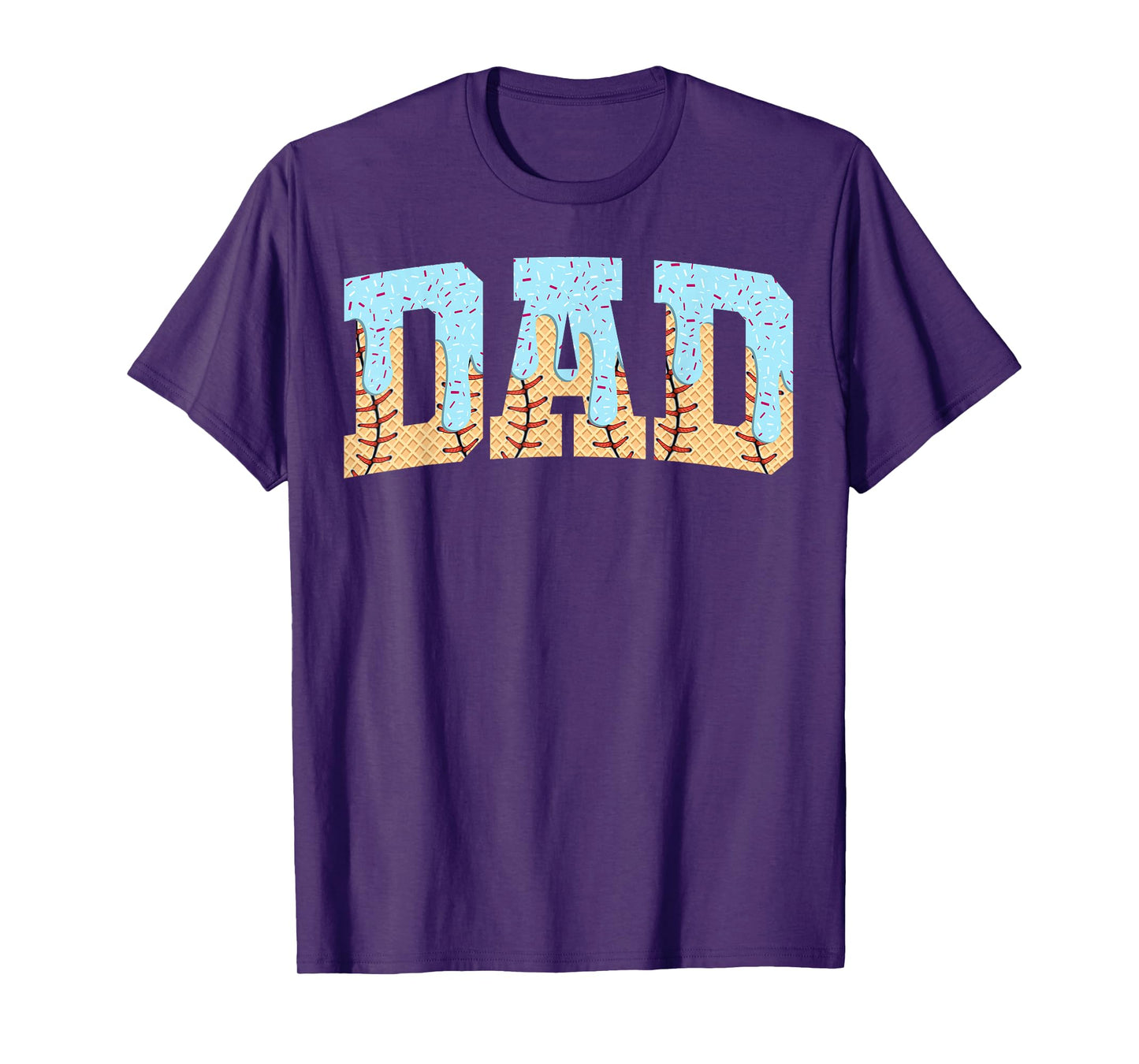 Baseball Dad Ice Cream Drip Fathers Day T-Shirt