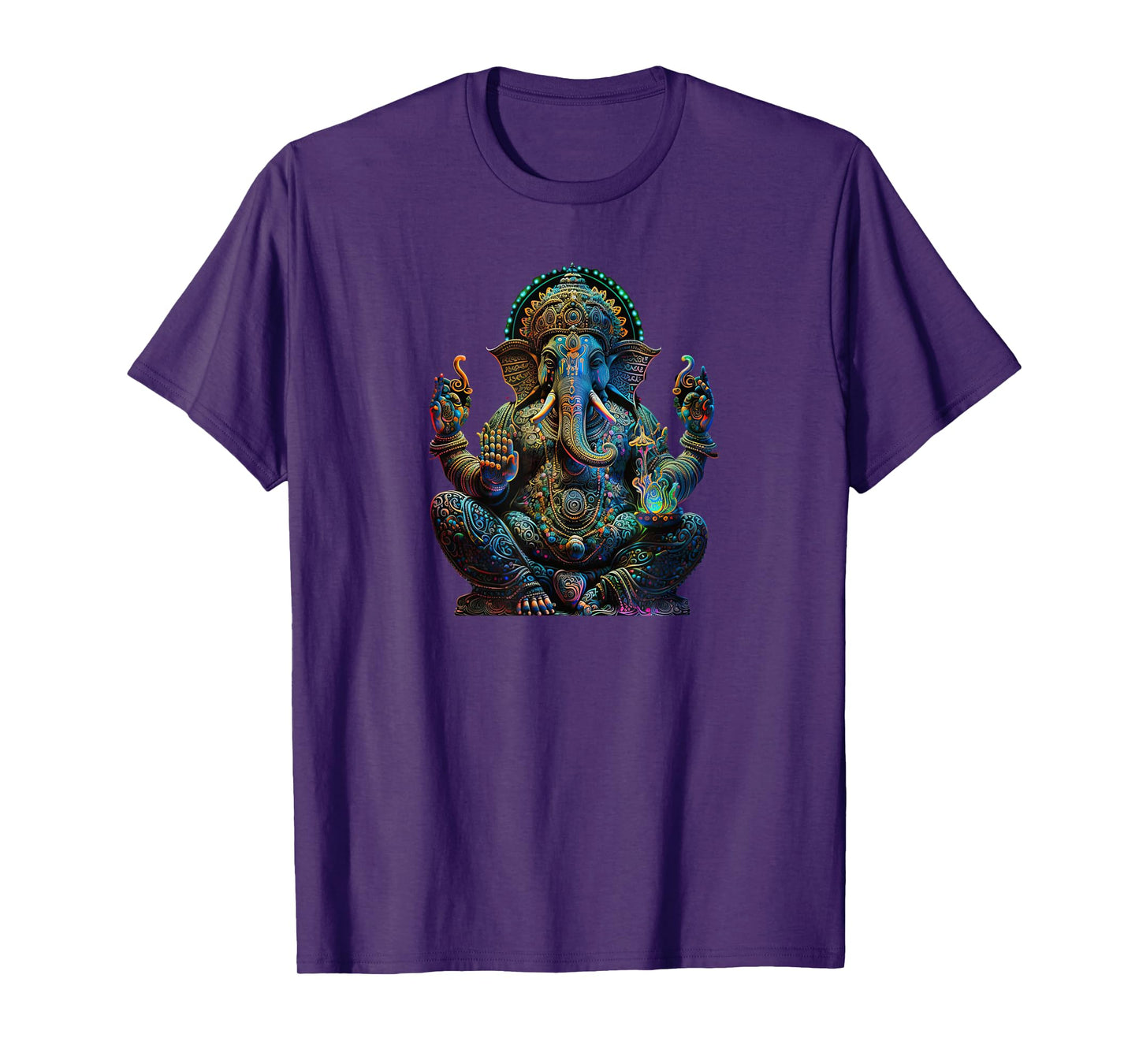 Ganesh Enlightenment Consciousness Meditation T-Shirt - Men, Unisex Children, Spiritual and Wellness Interested - Black - Small - Short Sleeve - Yoga - Spiritual Meditation - Mandala - T-Shirt