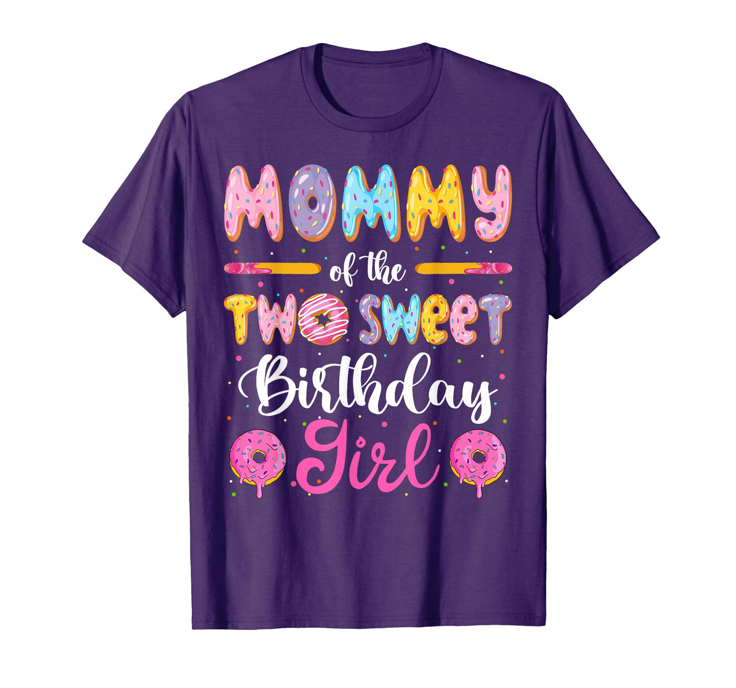 Mommy Of The Two Sweet Birthday Girl Donut 2Nd Birthday T-Shirt
