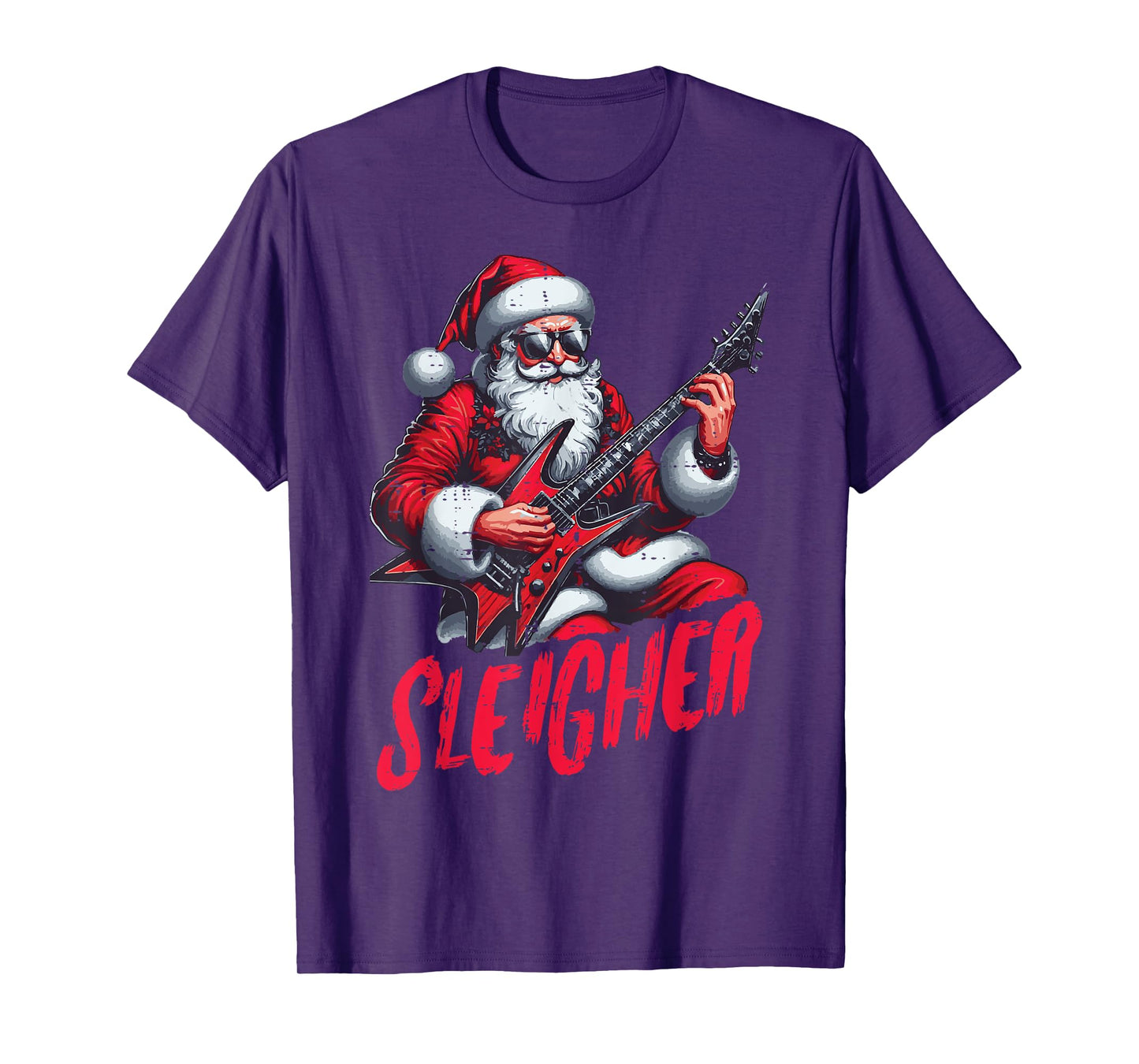 Christmas Santa Sleigher Rock Xmas Rocker Men Boys Kids Teen T-Shirt