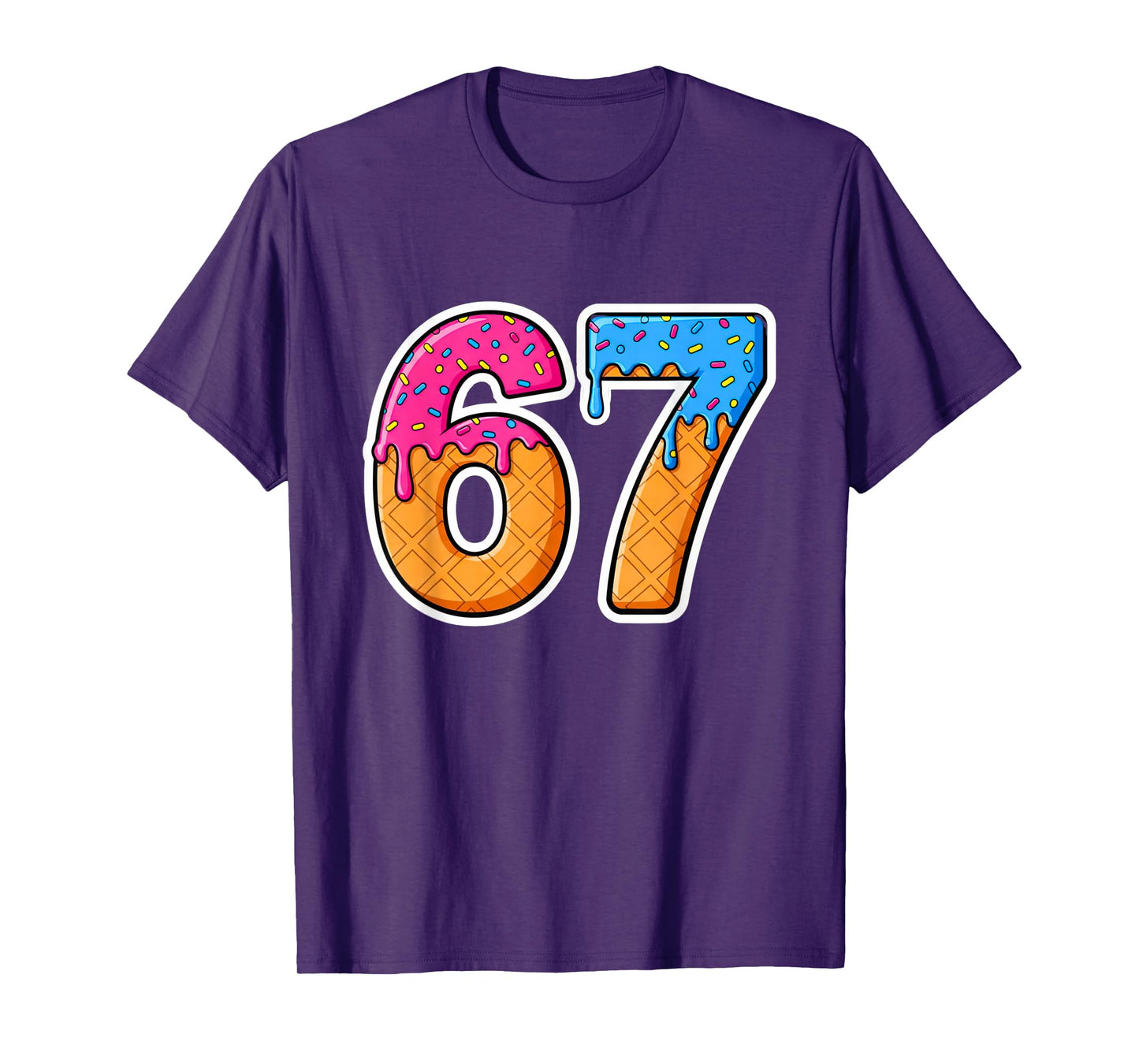 Six Seven Ice Cream Drip Gen Alpha Slang 6 7 Trending Meme T-Shirt