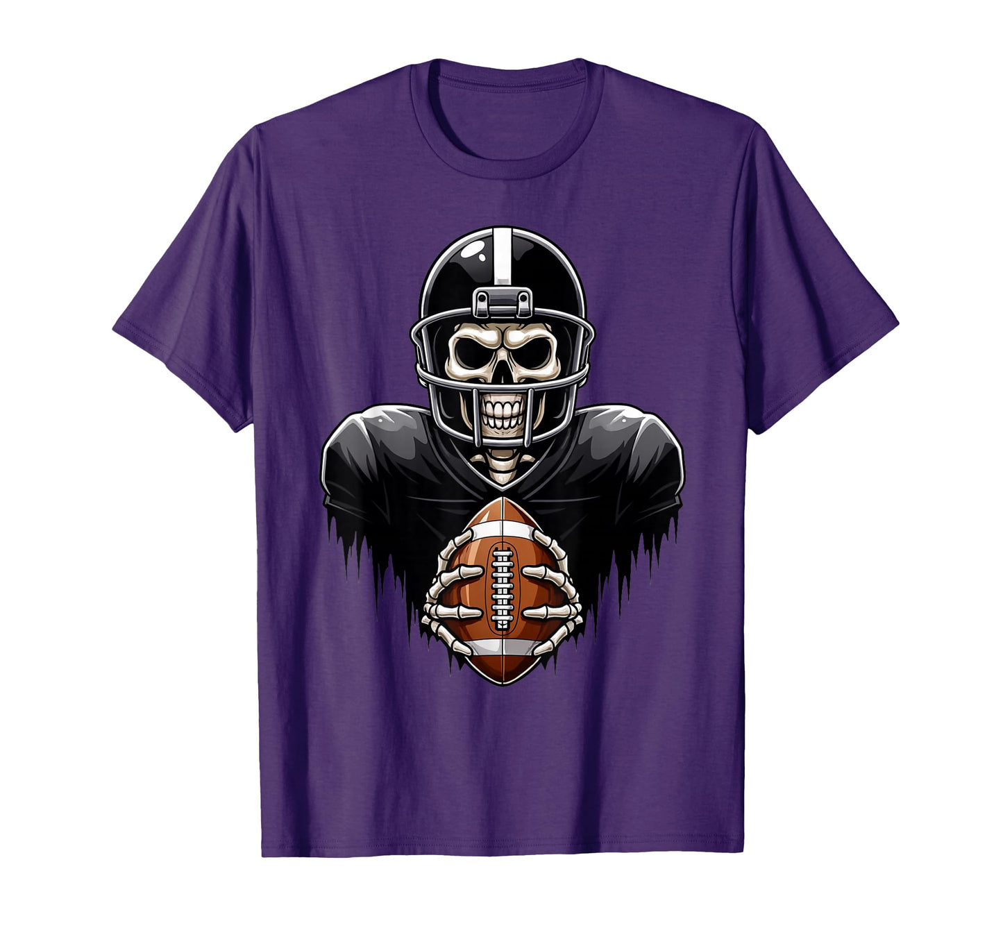 Skeleton Playing Football Player Halloween Costume Sports T-Shirt