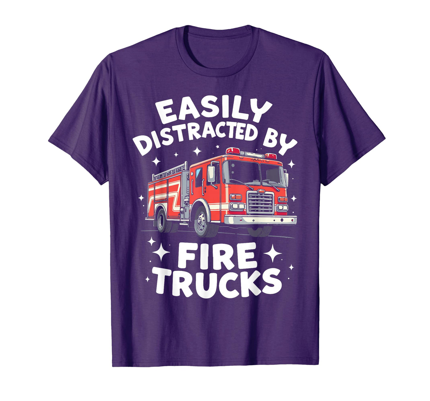 Firefighter Art For Funny Men Women Kids Fire Truck Fireman T-Shirt