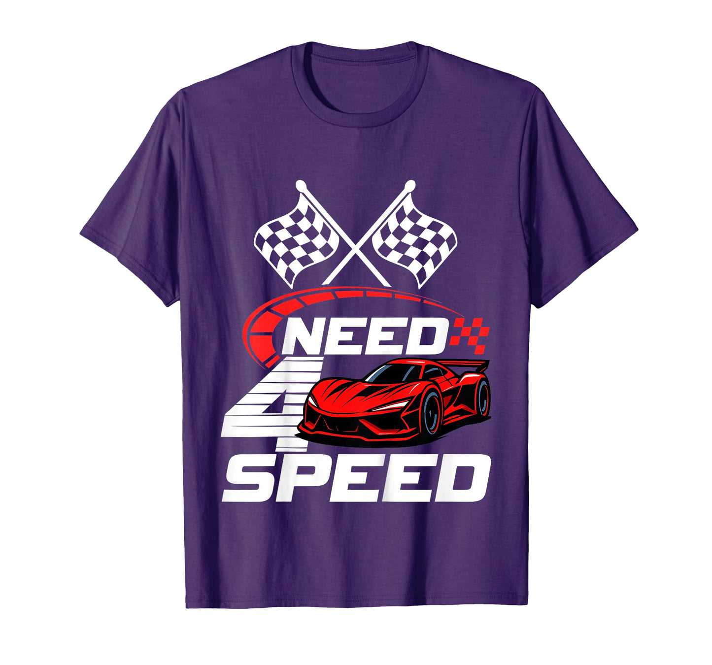 Need 4 Speed Racing Racecar 4 Year Old 4th Birthday Boy Girl T-Shirt