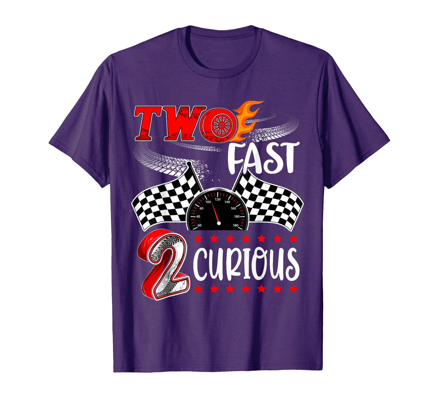 Two Fast 2 Curious Racing 2nd Birthday Two Fast Birthday T-Shirt