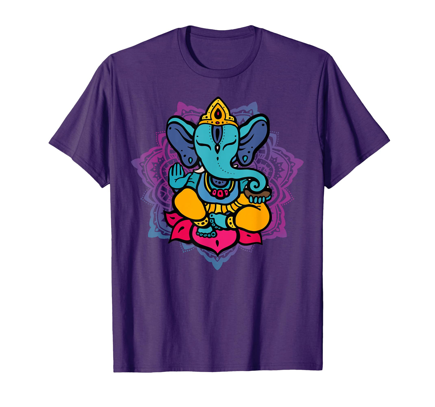 Beautiful Ganesha in Yoga Lotus Meditation Mandala T-Shirt T-Shirt