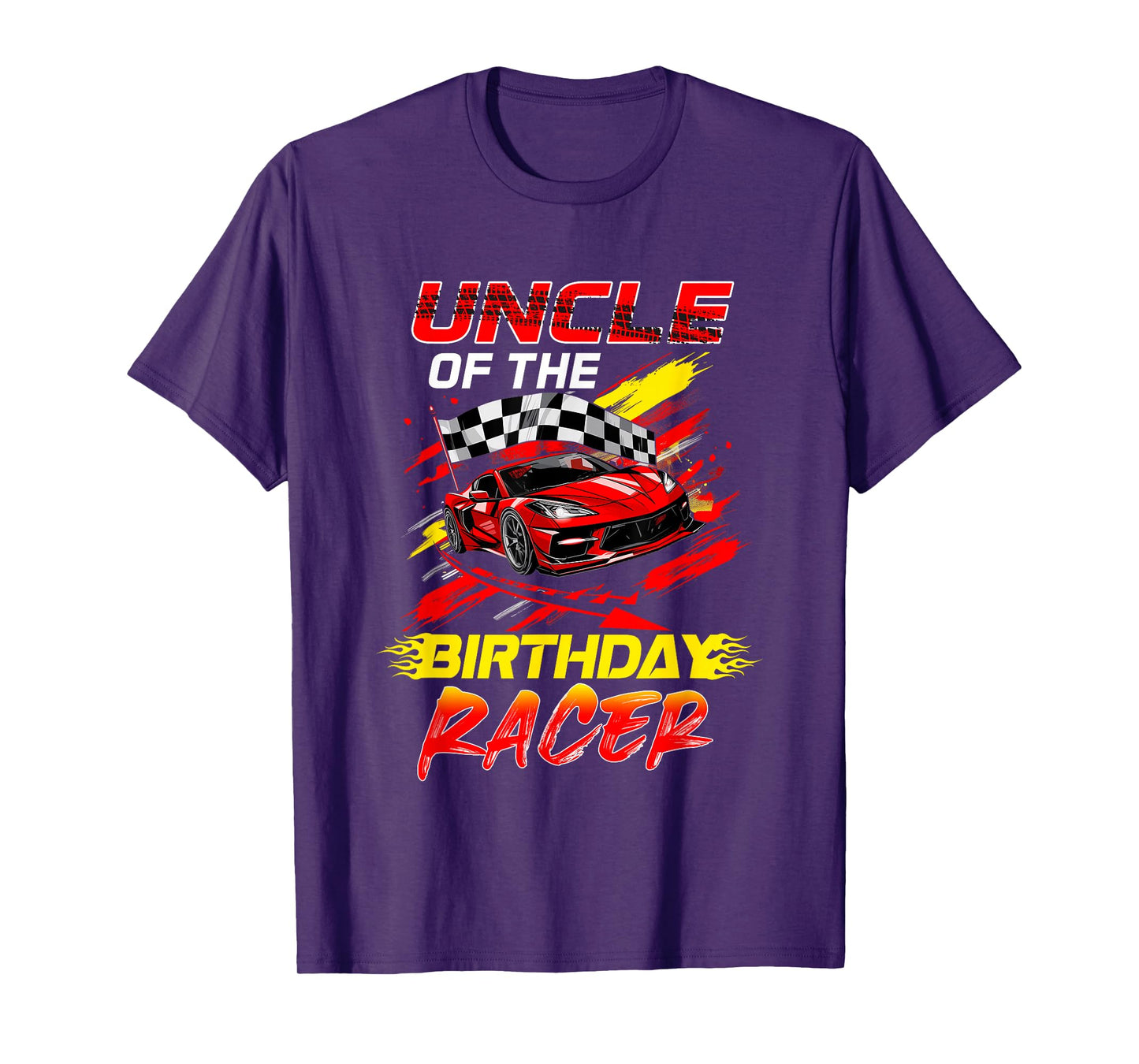 Uncle Of The Birthday Racer Race Car Party Family Matching T-Shirt