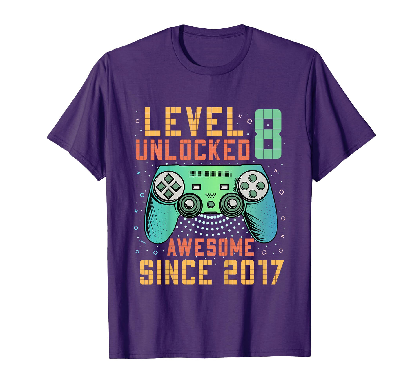 Kids Level 8 Unlocked 8th Birthday 8 Year Old Boy Gifts Gaming T-Shirt