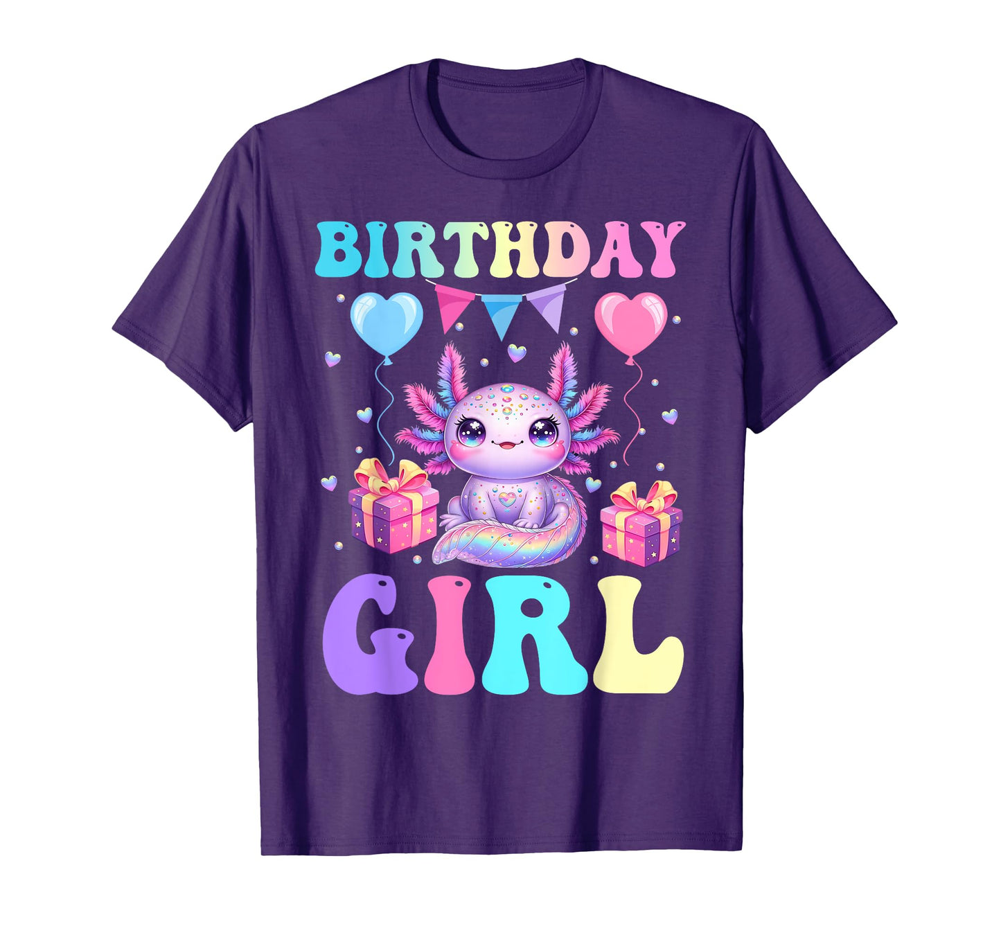 Axolotl Birthday Girl Bday Party Alotl Family Matching Kids T-Shirt