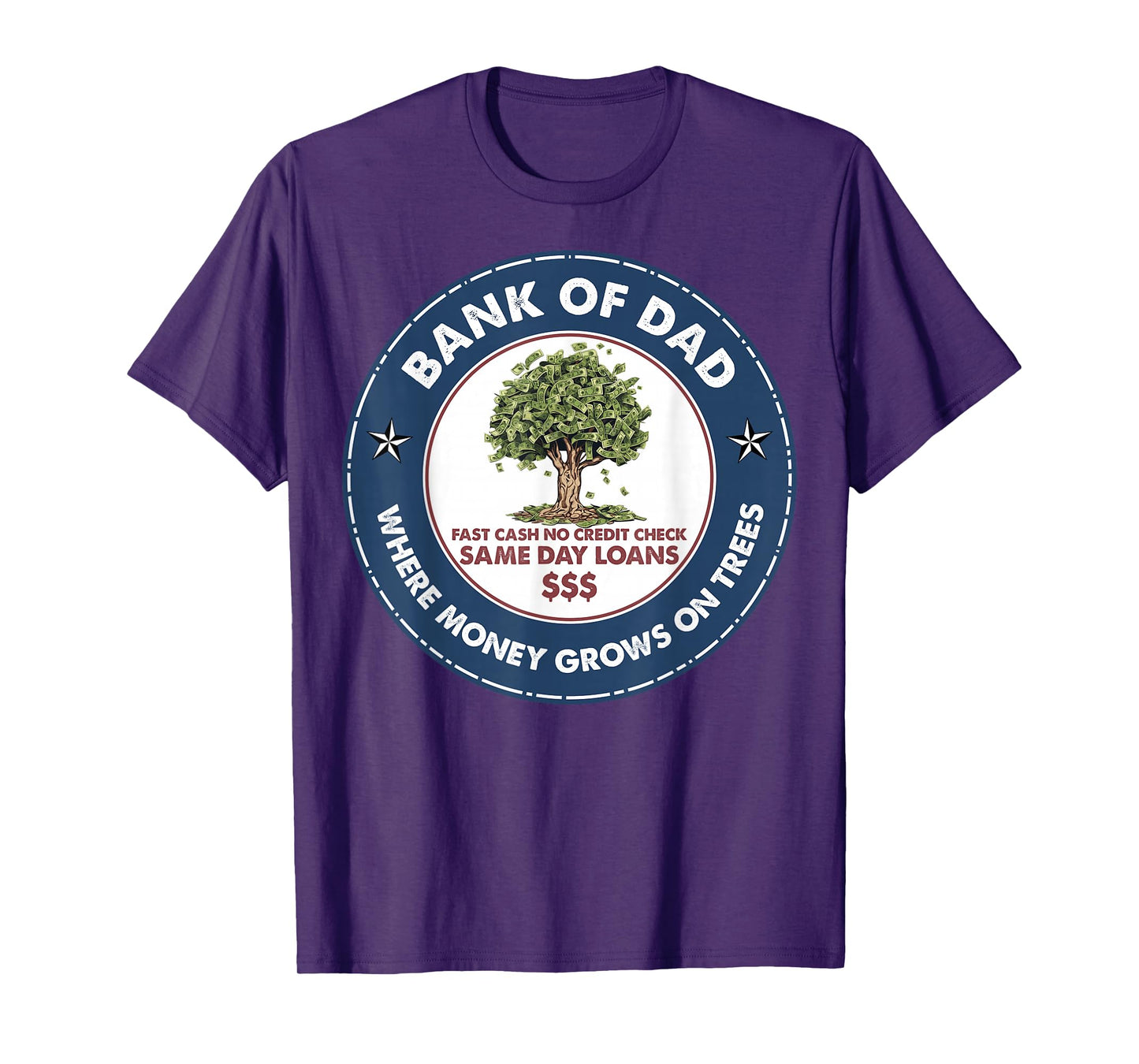Funny Father Bank Shirt Fast Cash No Credit Check Dad Jokes T-Shirt