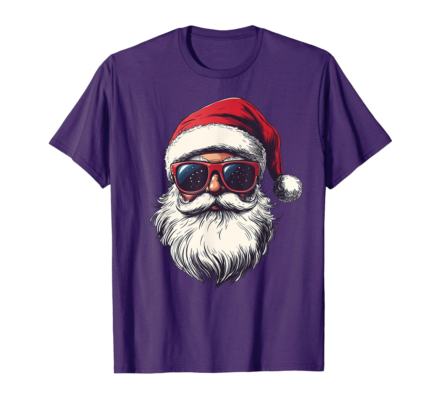 Cool Santa Claus Face Retro Sunglasses Christmas Men Boys T-Shirt