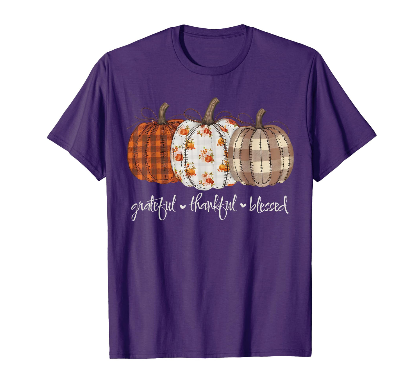 Grateful Thankful Blessed Retro Pumpkin Fall Thanksgiving T-Shirt