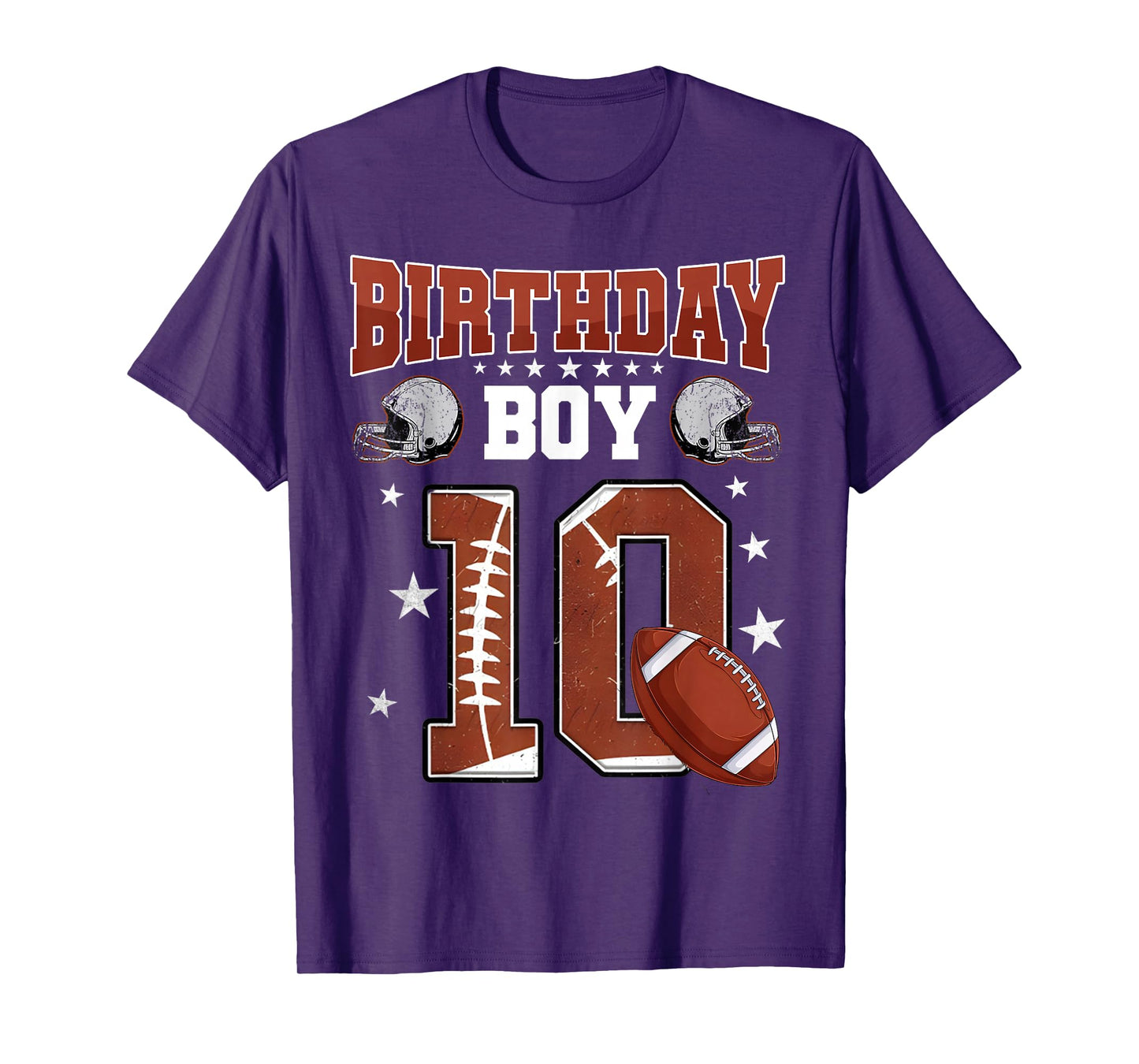 Kids 10th Birthday Boy Football Themed Party 10 Year Old T-Shirt