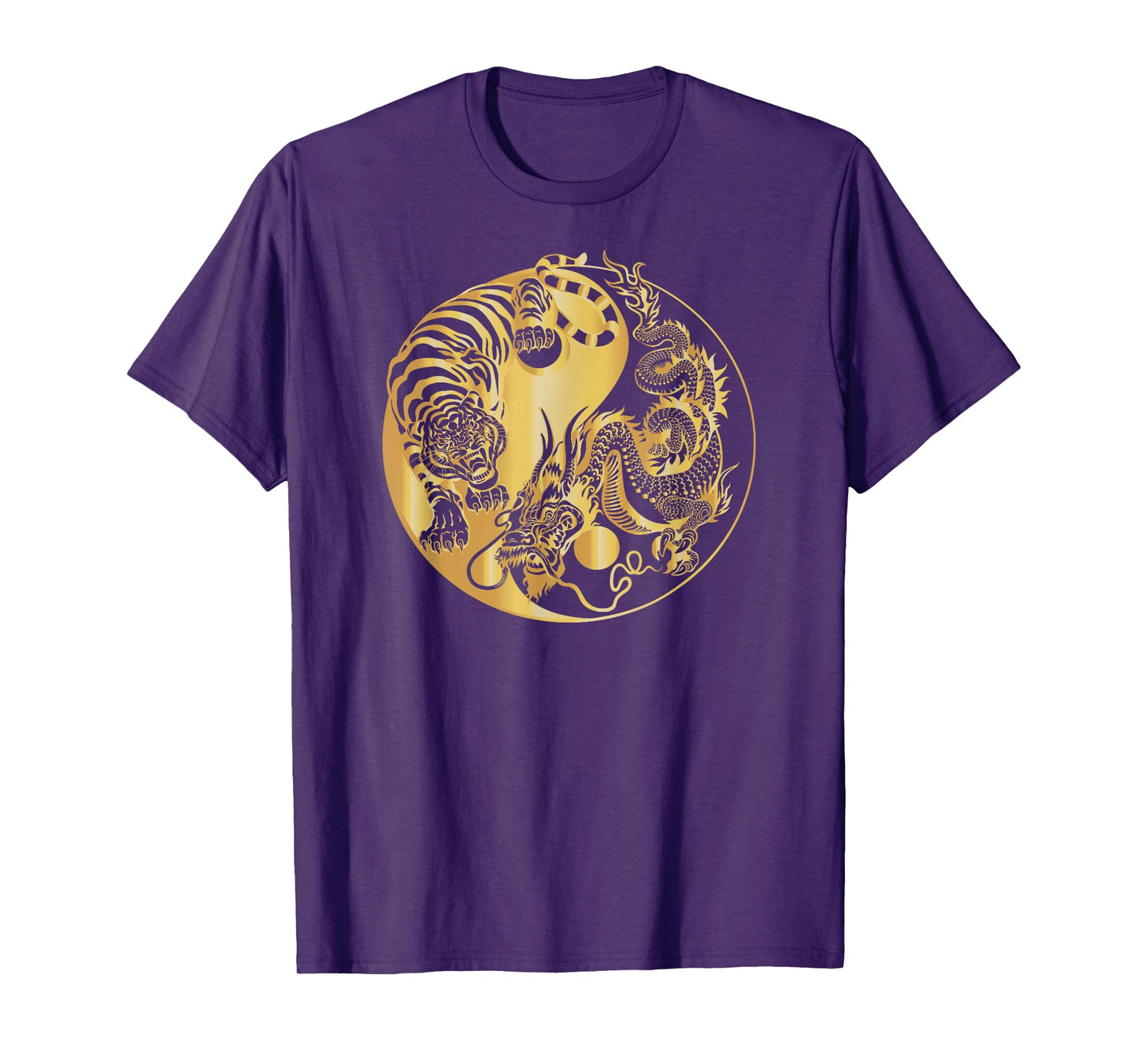 Yin yang tiger dragon gold T-Shirt