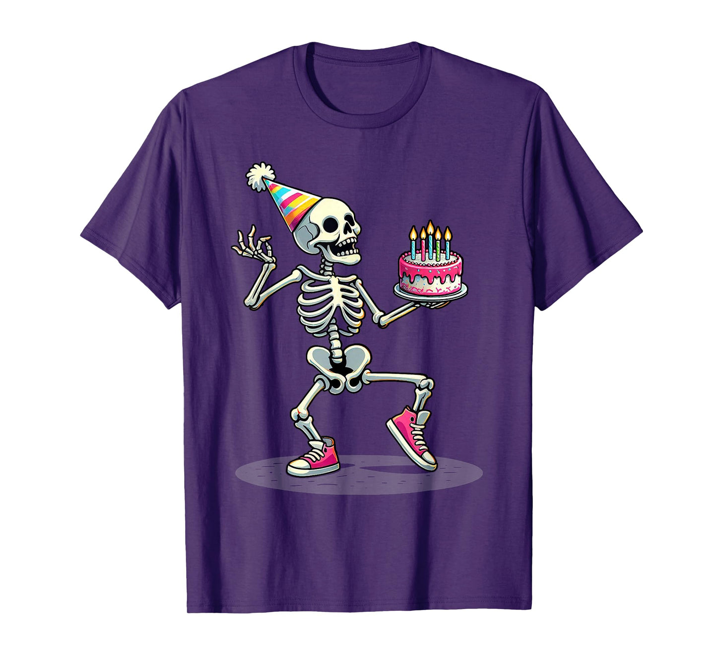 Funny Halloween Birthday Party Halloween Skeleton Birthday T-Shirt
