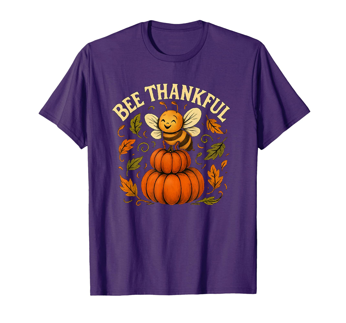 Bee Thankful Autumn, Fall Bee Pumpkin, Thanksgiving Autumn T-Shirt