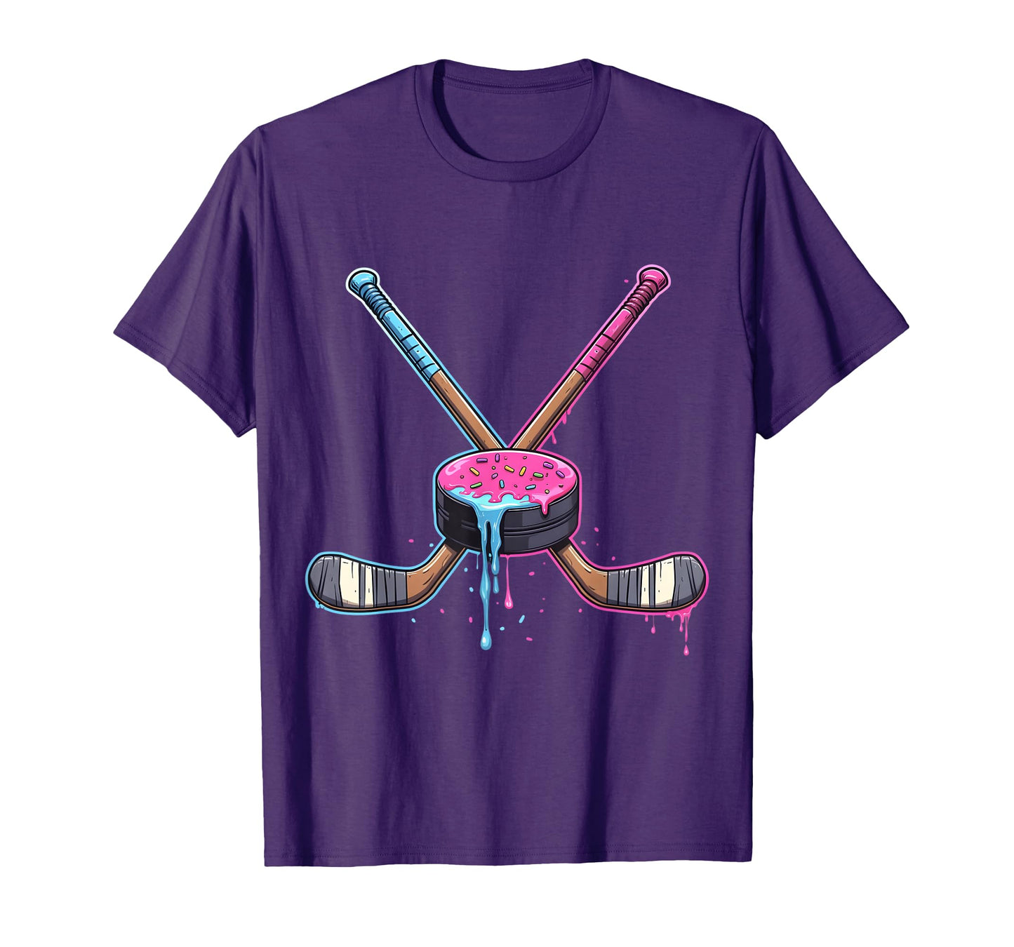 Hockey Ice Cream Drip Boys Youth Kids Men Women Dripping T-Shirt
