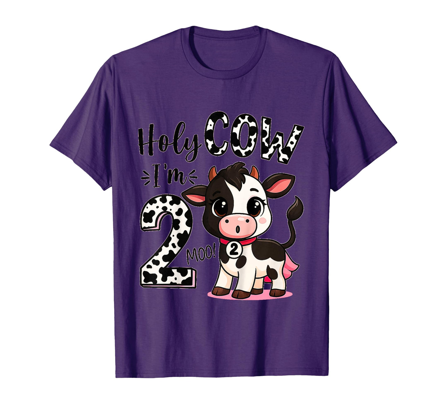 Kids Holy Cow I'm Two 2 Years Old 2nd Birthday Party Gifts T-Shirt