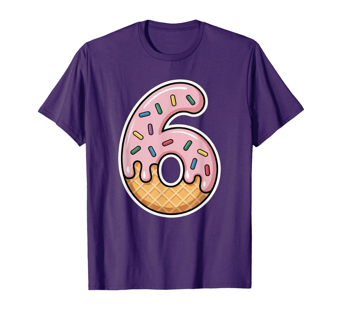 Number 6 Ice Cream Drip Six Seven 67 Meme 6th Birthday Boy T-Shirt