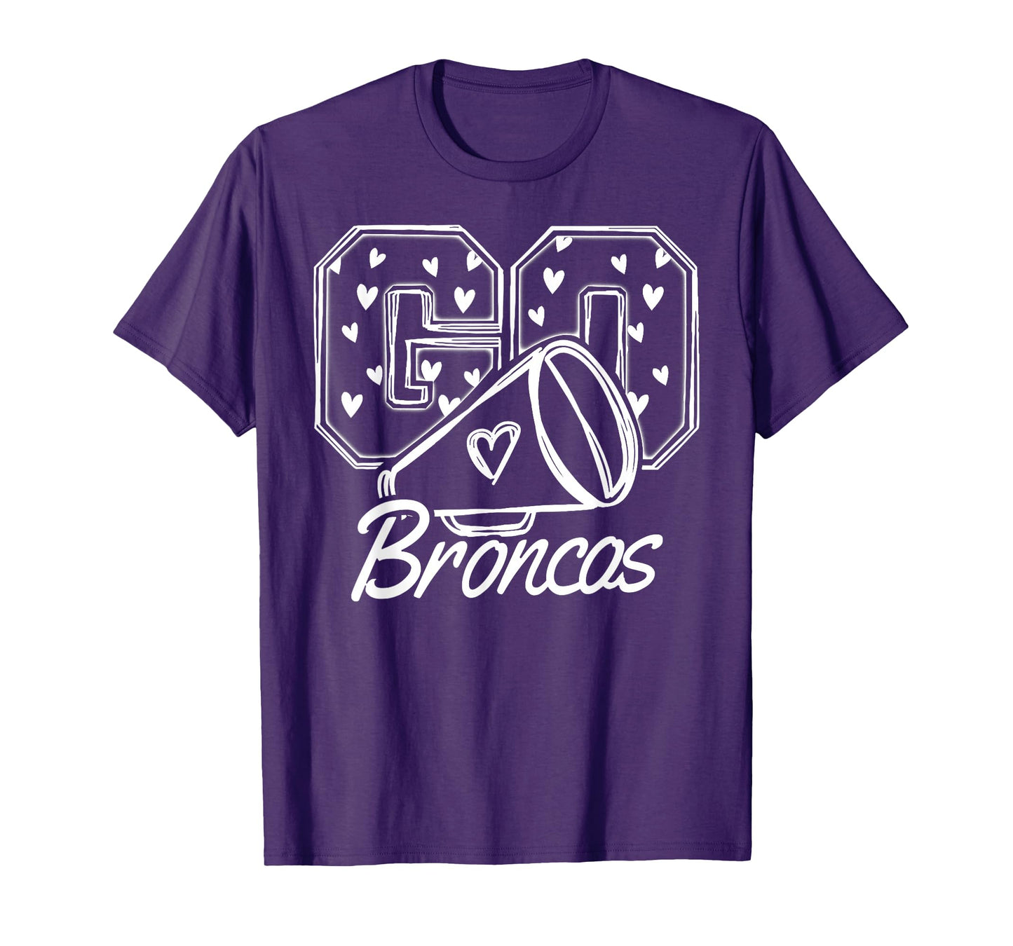 Vintage Broncos High School Go Broncos Pride Heart T-Shirt