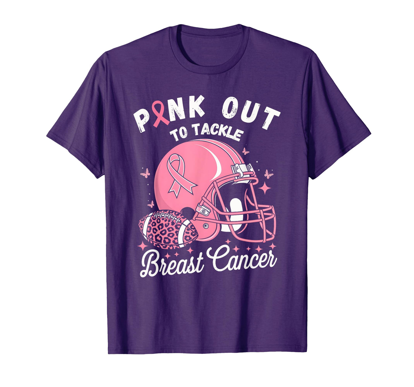 Pink Out Tackle Breast Cancer Awareness American Football T-Shirt