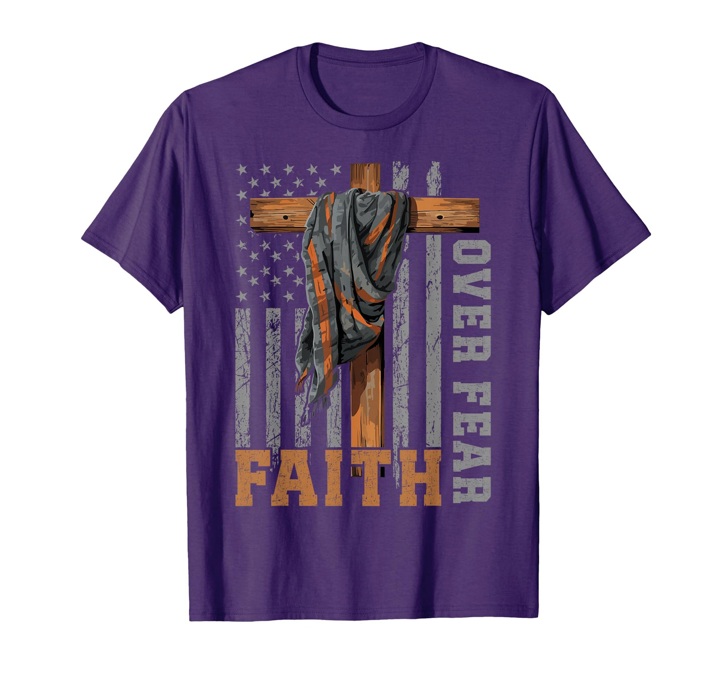 Faith Over Fear Christian Shirt USA Flag Patriotic American T-Shirt