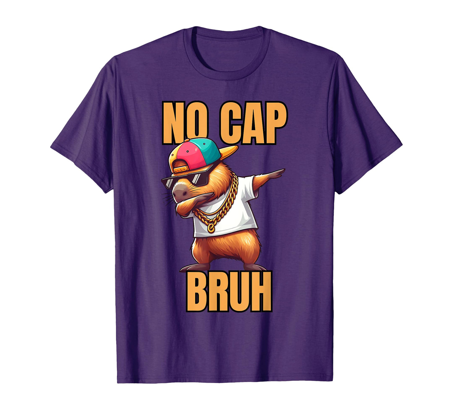 Animal Cool Capybara No Cap Bruh Gamer T-Shirt
