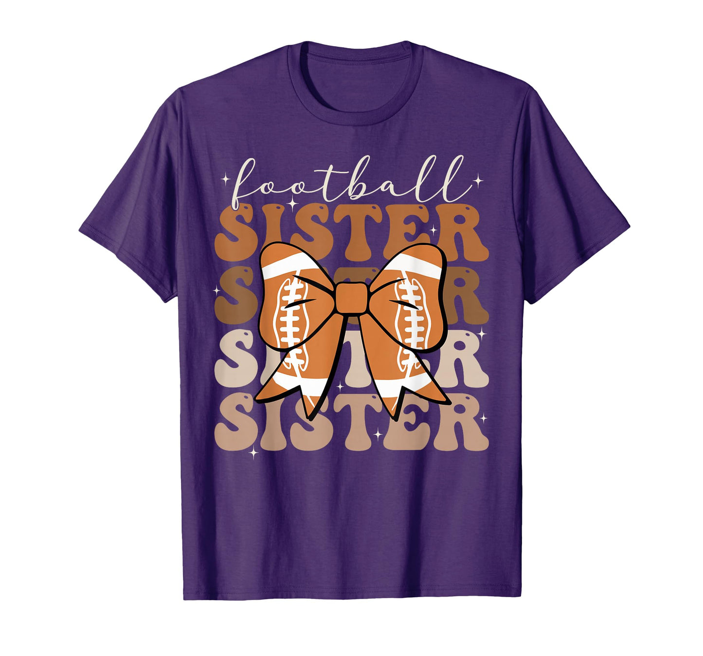 Football Sister Vintage Sport Lover Sister Mothers Da T-Shirt