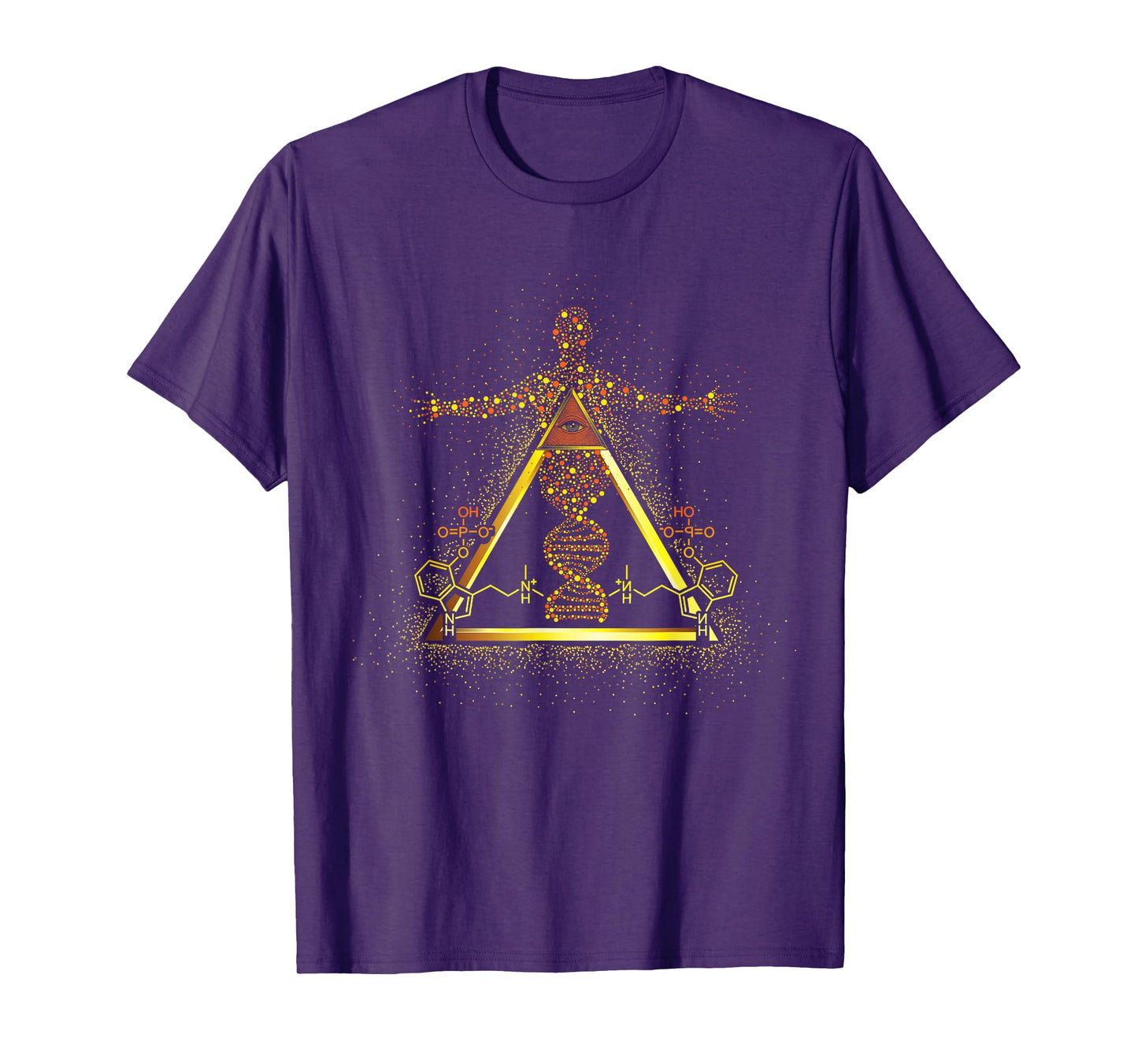 Kundalini Rising Psilocybin Molecule D.N.A. Psychedelic Rave T-Shirt