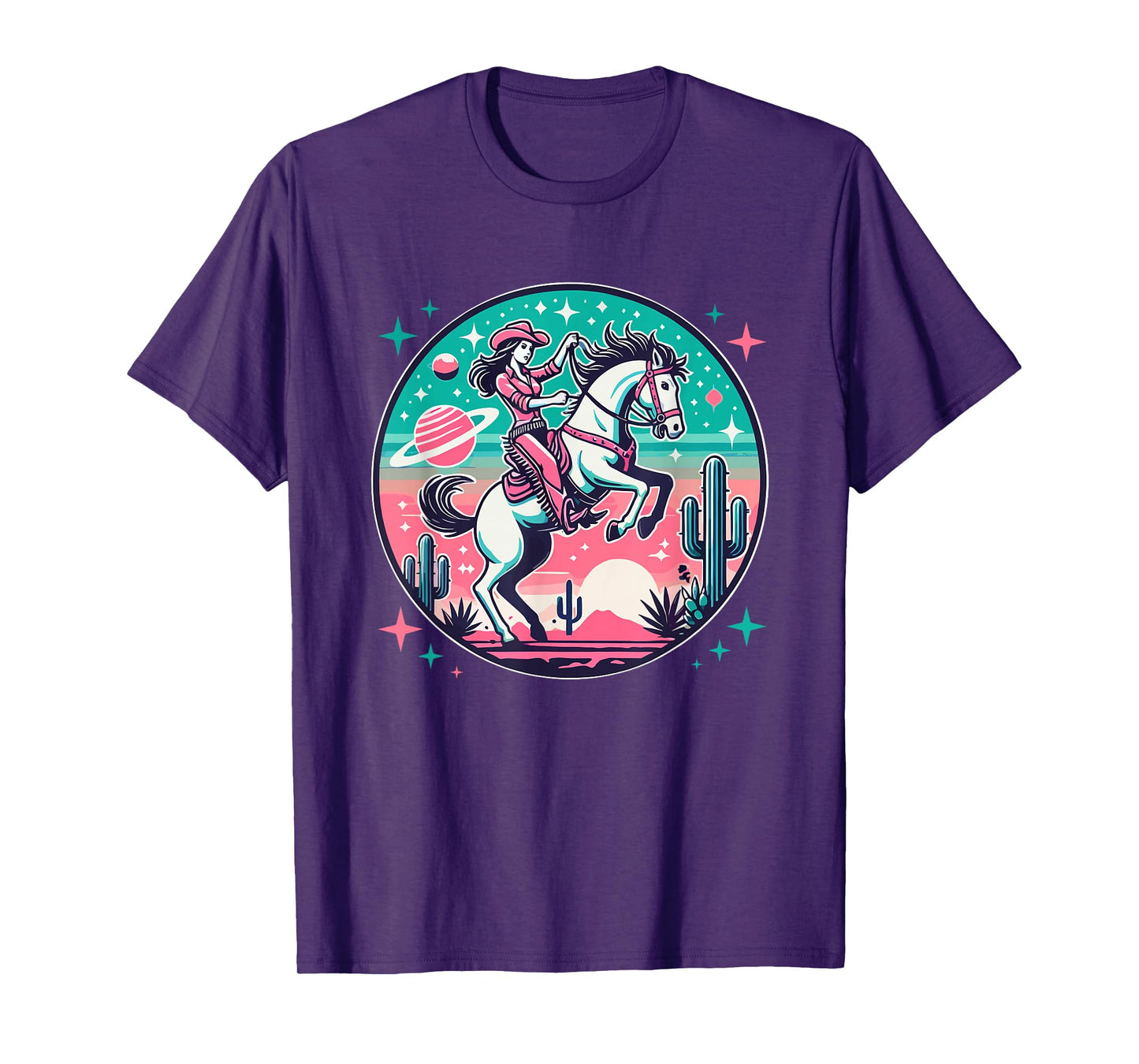 Space Cowgirl Outfit Cosmic Costume Galactic Western Riding T-Shirt