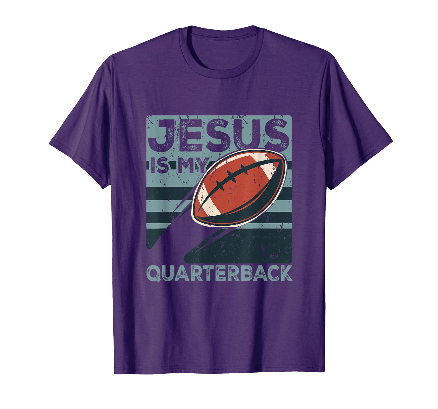 Jesus Is My Quarterback Christian Football Ball Sport Player T-Shirt