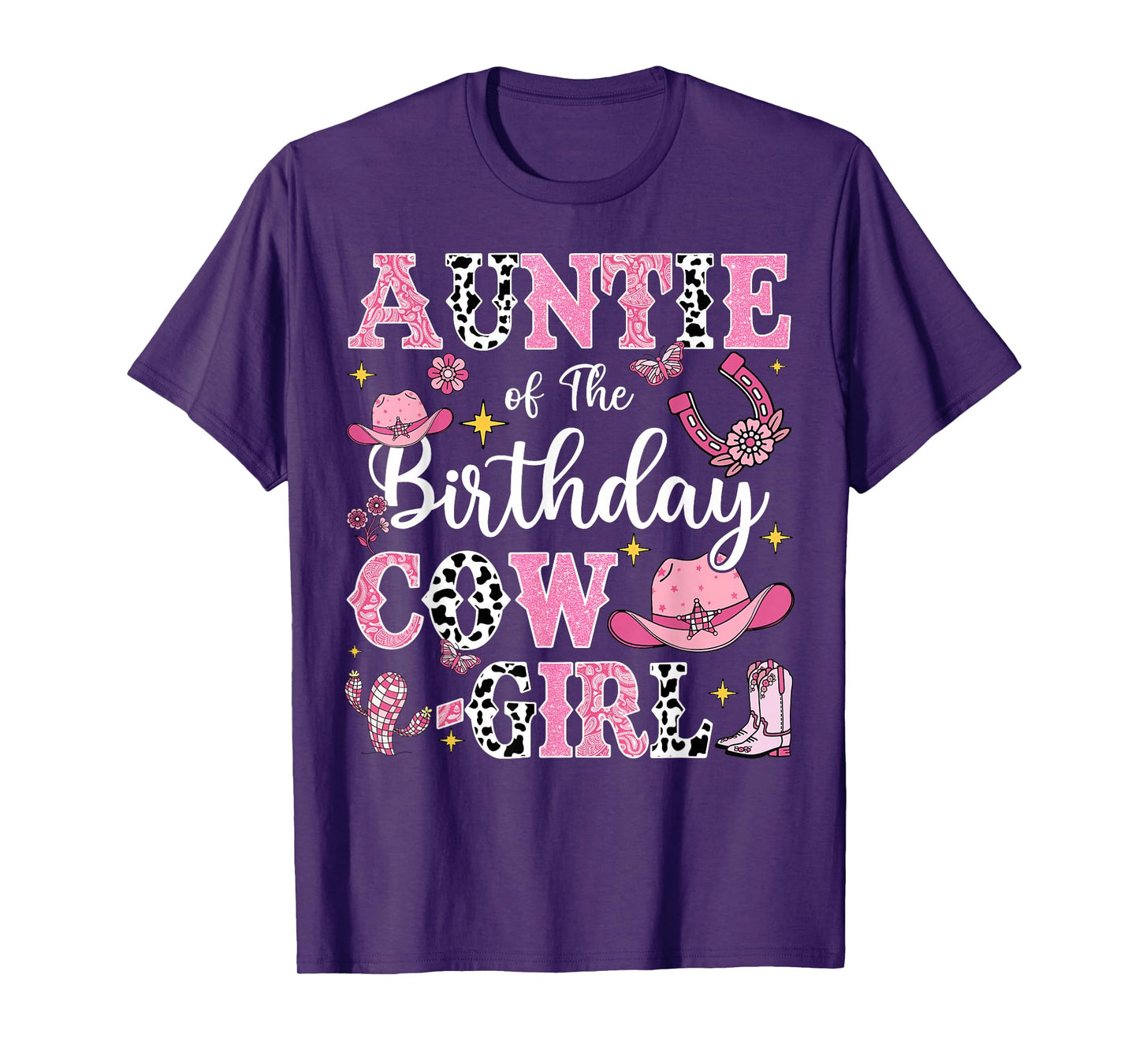 Auntie Of The Birthday Cow-Girl Rodeo Cow Girl Birthday T-Shirt