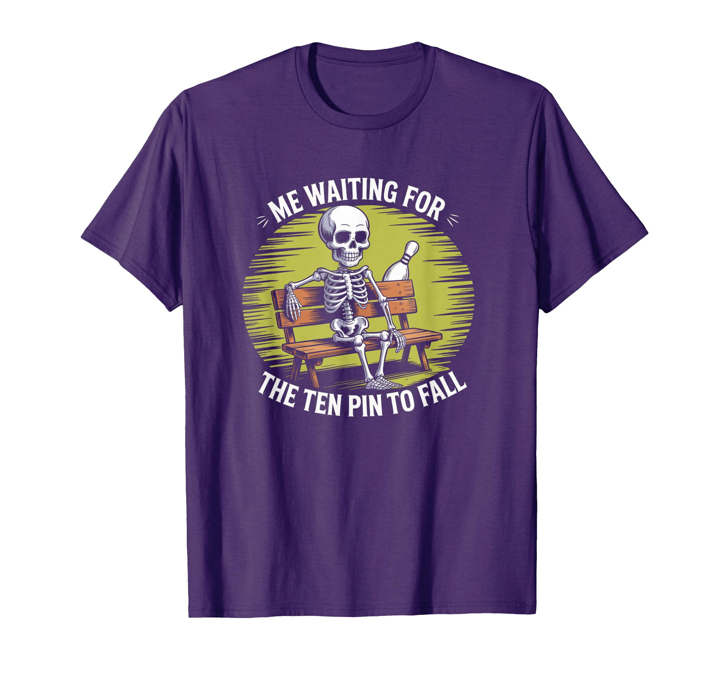 Funny Skeleton Bowling Team Humor Ten Pin Design T-Shirt