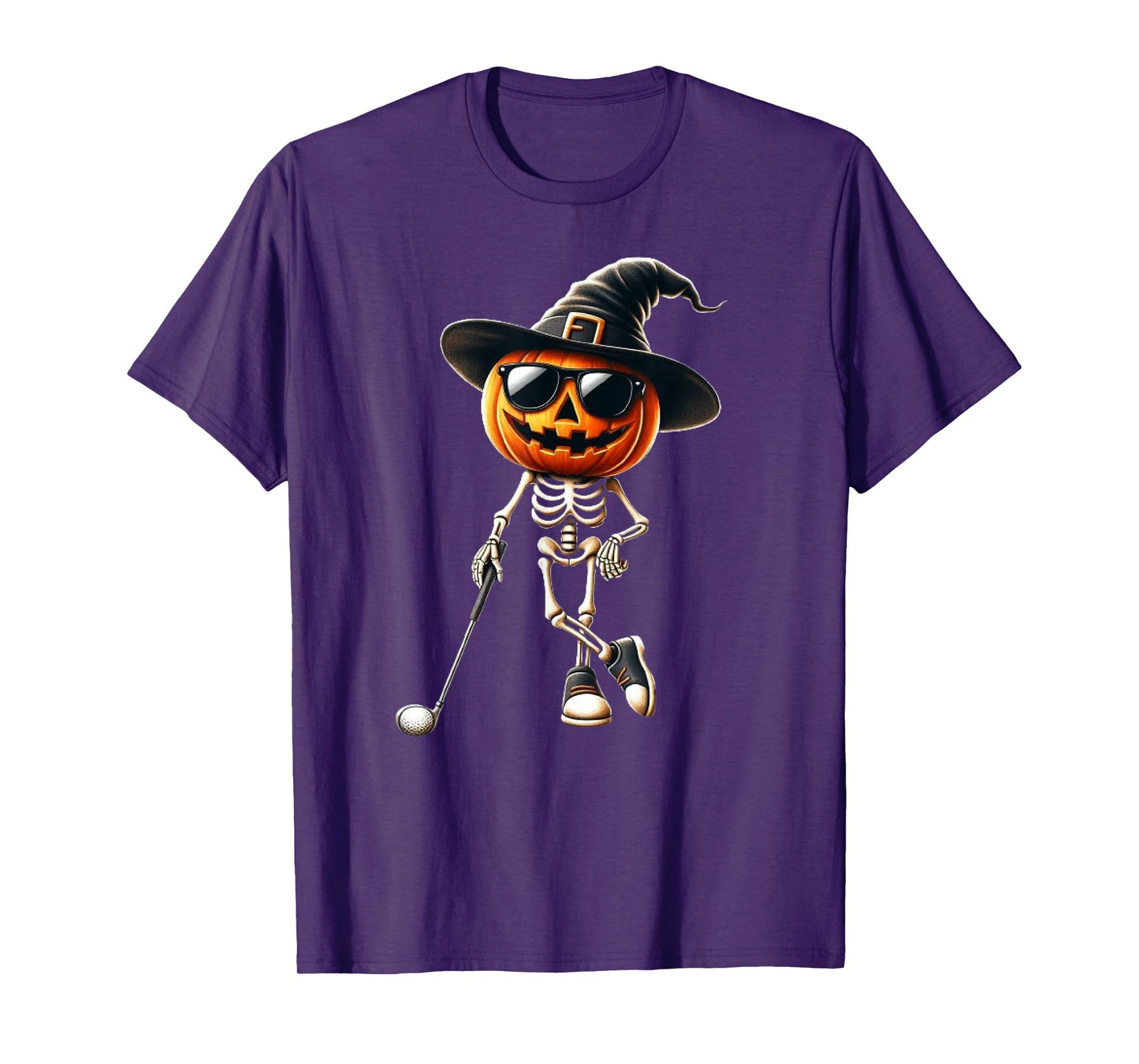Skeleton Golf Pumpkin Golfing Golfer Halloween Costume Idea T-Shirt