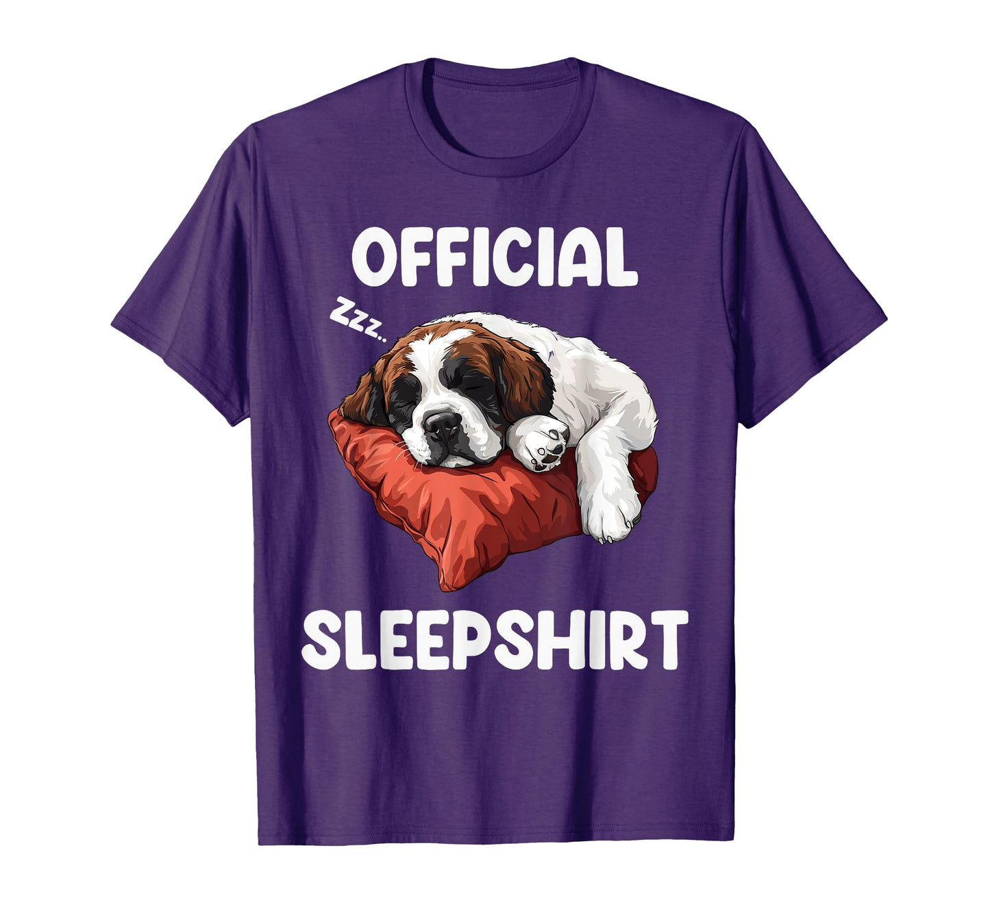 Official Saint Bernard Sleepshirt Cute Dog Lover Sleepwear T-Shirt