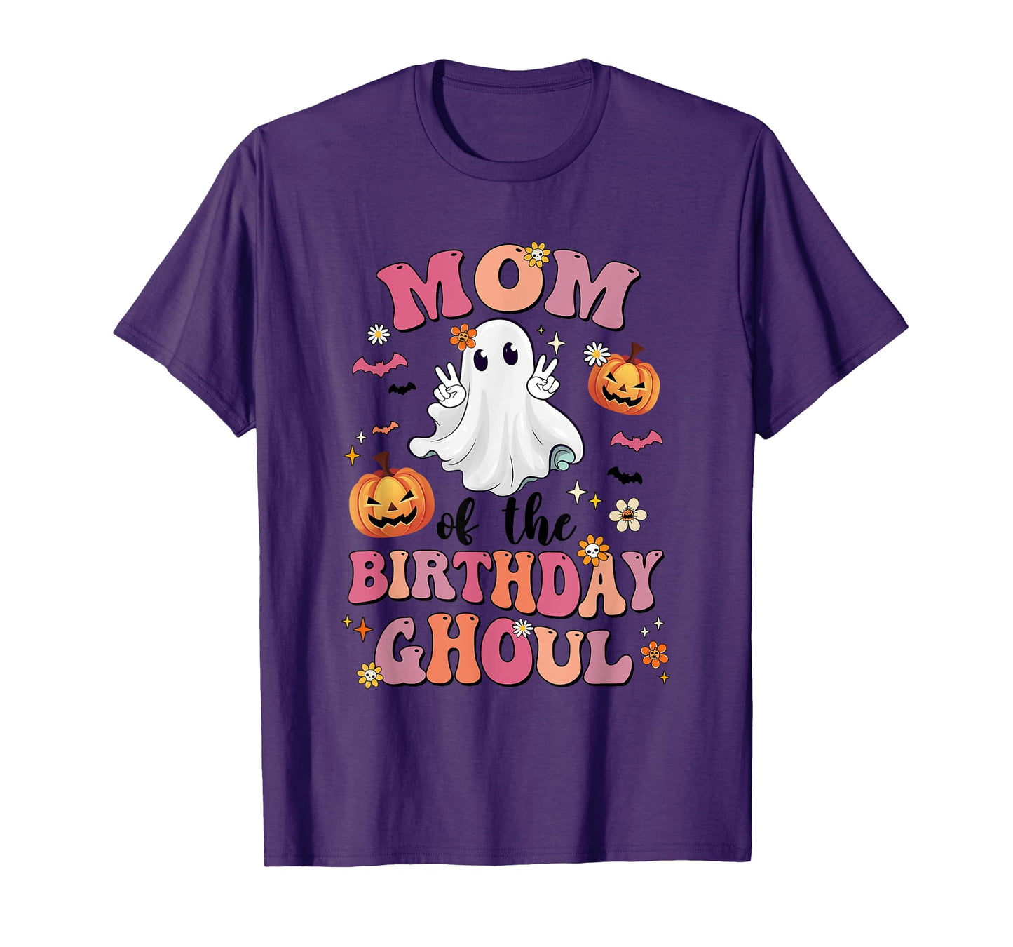 Mom Of The Birthday Ghoul Halloween Bday Boys Girls Ghost T-Shirt