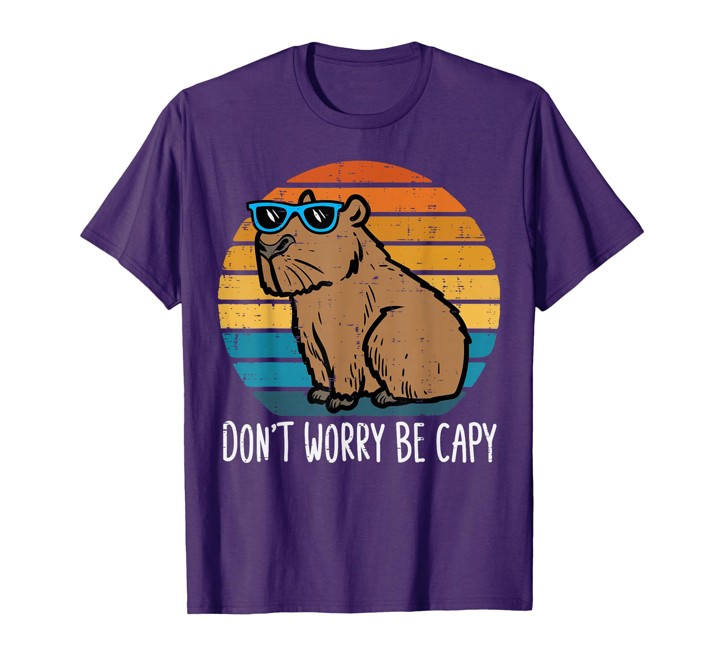 Dont Worry Be Capy Capybara Retro Men Boys Kids Youth Women T-Shirt