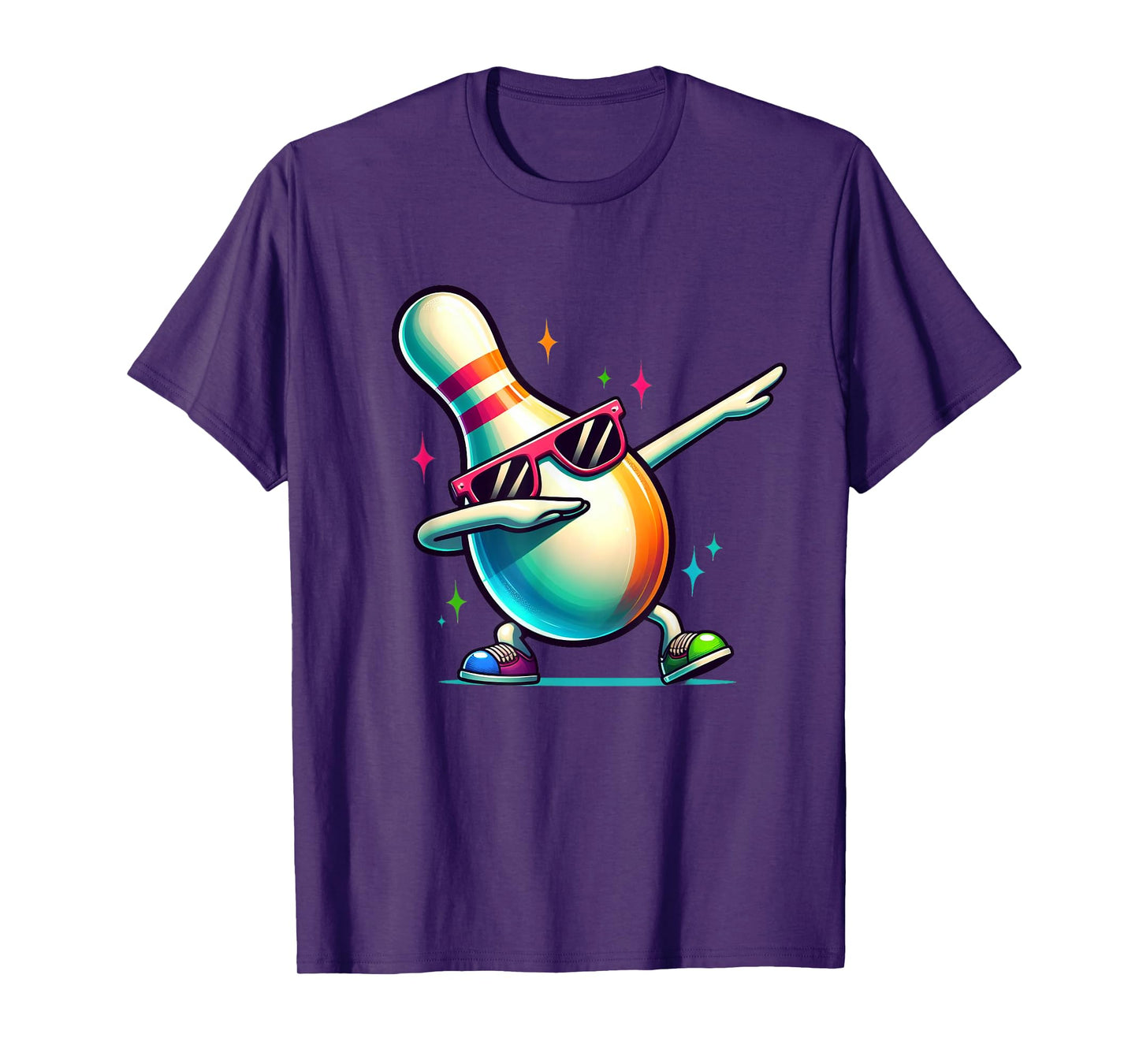 Bowling Pin Dabbing Sunglasses Bowler Player Kids Boys Men T-Shirt
