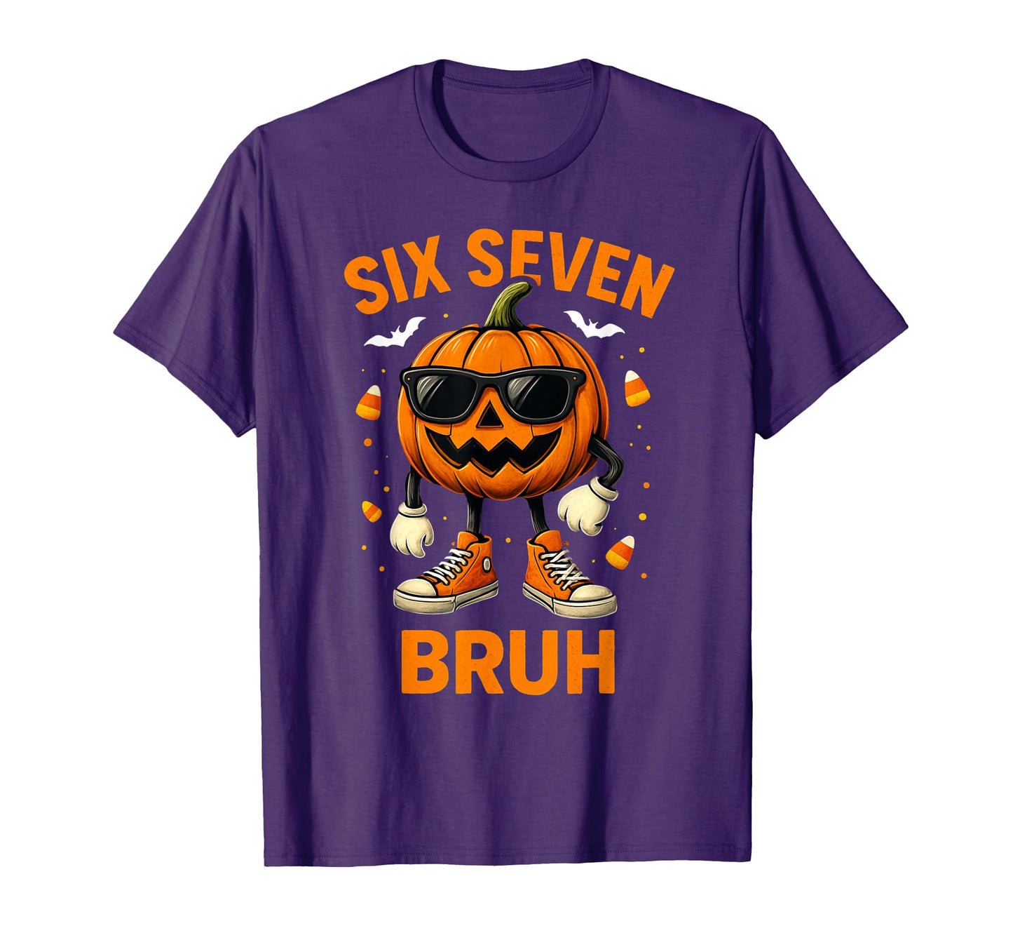 67 Halloween Funny Six Seven Meme Brainrot Pumpkin Kids Bruh T-Shirt