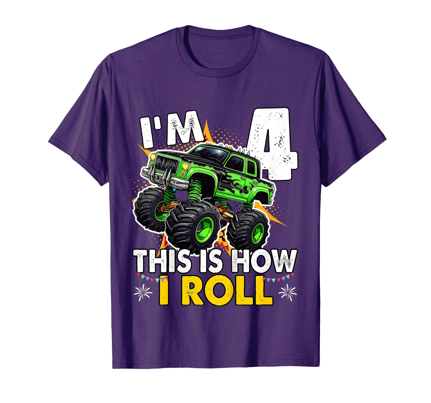 4 Year Old Monster Truck 4th Birthday boy T-Shirt