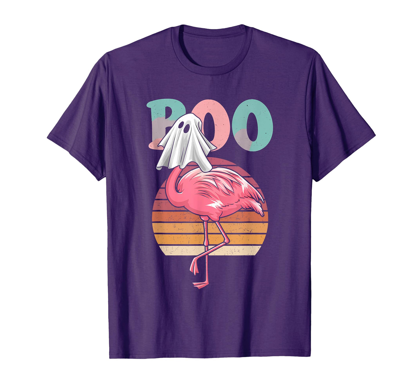 Flamingo Ghost Boo Pink Halloween Costume Flamingo Lover T-Shirt
