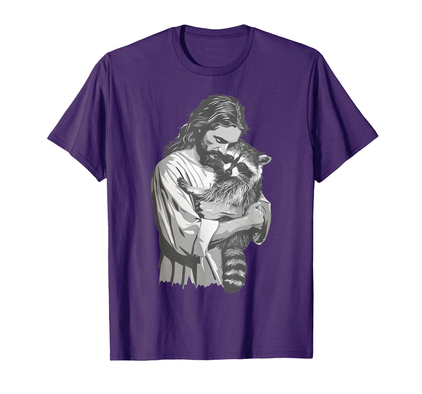Racoon Lover Trash Panda Christian Jesus Holding A Raccoon T-Shirt