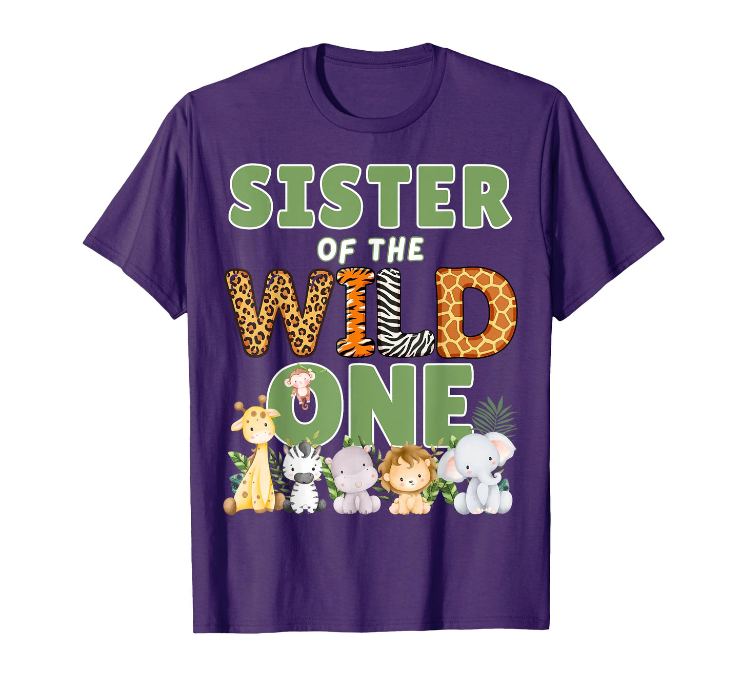 Sister Of The Wild One 1st Birthday Safari Family Matching T-Shirt