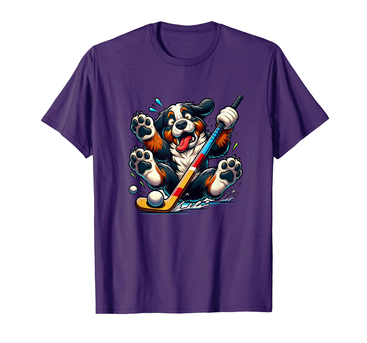 Hockey Puppy Bernese Mountain Dog Ice Rink Fun T-Shirt